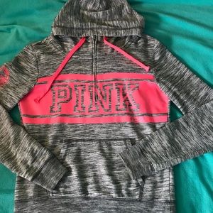 Small PINK half-zip hoodie.